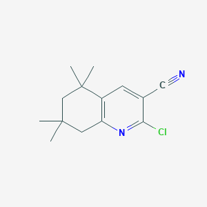 molecular formula C14H17ClN2 B2633150 2-Chloro-5,5,7,7-tetramethyl-5,6,7,8-tetrahydroquinoline-3-carbonitrile CAS No. 1919633-72-9