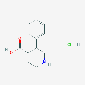 molecular formula C12H16ClNO2 B2633152 3-Phenylpiperidine-4-carboxylic acid;hydrochloride CAS No. 2378503-30-9