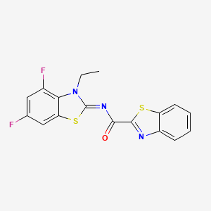 molecular formula C17H11F2N3OS2 B2633153 (E)-N-(3-ethyl-4,6-difluorobenzo[d]thiazol-2(3H)-ylidene)benzo[d]thiazole-2-carboxamide CAS No. 941991-11-3