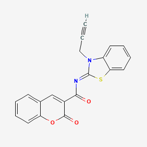 molecular formula C20H12N2O3S B2633157 2-oxo-N-(3-prop-2-ynyl-1,3-benzothiazol-2-ylidene)chromene-3-carboxamide CAS No. 865181-06-2
