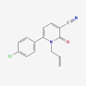 molecular formula C15H11ClN2O B2633165 1-Allyl-6-(4-chlorophenyl)-2-oxo-1,2-dihydro-3-pyridinecarbonitrile CAS No. 339109-73-8