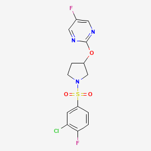 2-((1-((3-Chloro-4-fluorophenyl)sulfonyl)pyrrolidin-3-yl)oxy)-5-fluoropyrimidine