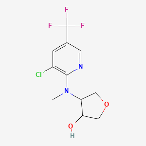 molecular formula C11H12ClF3N2O2 B2633173 4-{[3-氯-5-(三氟甲基)吡啶-2-基](甲基)氨基}氧杂环-3-醇 CAS No. 2199059-95-3