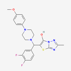 molecular formula C23H23F2N5O2S B2633175 5-((3,4-Difluorophenyl)(4-(4-methoxyphenyl)piperazin-1-yl)methyl)-2-methylthiazolo[3,2-b][1,2,4]triazol-6-ol CAS No. 869344-31-0
