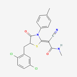 (Z)-2-cyano-2-(5-(2,5-dichlorobenzyl)-4-oxo-3-(p-tolyl)thiazolidin-2-ylidene)-N-methylacetamide