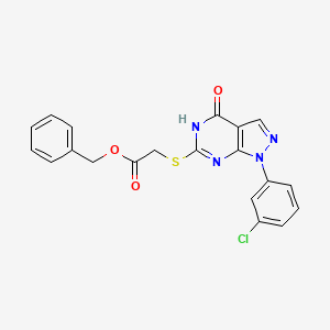 benzyl 2-((1-(3-chlorophenyl)-4-hydroxy-1H-pyrazolo[3,4-d]pyrimidin-6-yl)thio)acetate
