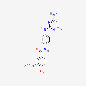 molecular formula C24H29N5O3 B2633183 3,4-diethoxy-N-(4-{[4-(ethylamino)-6-methylpyrimidin-2-yl]amino}phenyl)benzamide CAS No. 923257-81-2