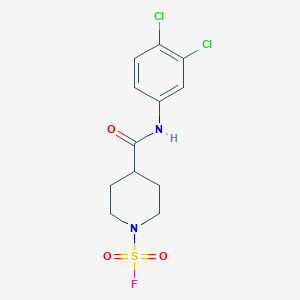 molecular formula C12H13Cl2FN2O3S B2633189 4-[(3,4-Dichlorophenyl)carbamoyl]piperidine-1-sulfonyl fluoride CAS No. 2411269-40-2