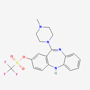 molecular formula C19H19F3N4O3S B2633197 [6-(4-methylpiperazin-1-yl)-11H-benzo[b][1,4]benzodiazepin-8-yl] trifluoromethanesulfonate CAS No. 183140-97-8