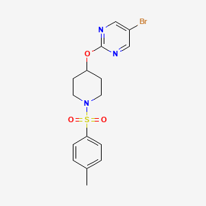 molecular formula C16H18BrN3O3S B2633215 5-Bromo-2-[1-(4-methylphenyl)sulfonylpiperidin-4-yl]oxypyrimidine CAS No. 2380079-64-9