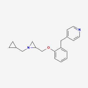 molecular formula C19H22N2O B2633217 4-[[2-[[1-(Cyclopropylmethyl)aziridin-2-yl]methoxy]phenyl]methyl]pyridine CAS No. 2418722-26-4