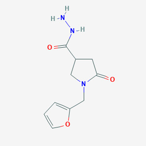 molecular formula C10H13N3O3 B2633219 1-(呋喃-2-基甲基)-5-氧代吡咯烷-3-甲酰肼 CAS No. 939230-90-7