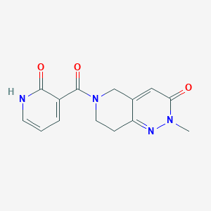 molecular formula C14H14N4O3 B2633228 6-[(2-hydroxypyridin-3-yl)carbonyl]-2-methyl-5,6,7,8-tetrahydropyrido[4,3-c]pyridazin-3(2H)-one CAS No. 2108836-11-7