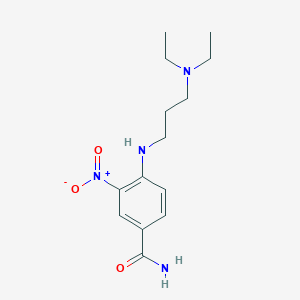 molecular formula C14H22N4O3 B2633234 4-{[3-(二乙氨基)丙基]氨基}-3-硝基苯甲酰胺 CAS No. 865279-86-3