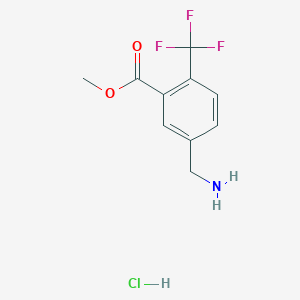 molecular formula C10H11ClF3NO2 B2633235 Methyl 5-(aminomethyl)-2-(trifluoromethyl)benzoate hydrochloride CAS No. 1415089-91-6