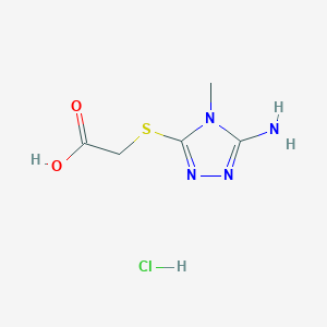 molecular formula C5H9ClN4O2S B2633237 2-[(5-amino-4-methyl-4H-1,2,4-triazol-3-yl)sulfanyl]acetic acid hydrochloride CAS No. 1797251-08-1