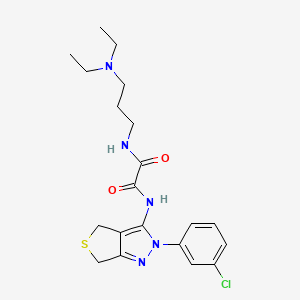 molecular formula C20H26ClN5O2S B2633238 N1-(2-(3-氯苯基)-4,6-二氢-2H-噻吩并[3,4-c]吡唑-3-基)-N2-(3-(二乙氨基)丙基)草酰胺 CAS No. 922936-60-5