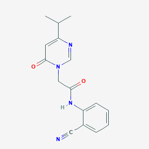 molecular formula C16H16N4O2 B2633248 N-(2-cyanophenyl)-2-(4-isopropyl-6-oxopyrimidin-1(6H)-yl)acetamide CAS No. 1203244-94-3