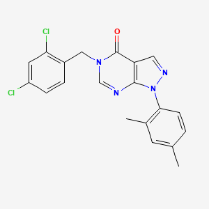molecular formula C20H16Cl2N4O B2633249 5-[(2,4-Dichlorophenyl)methyl]-1-(2,4-dimethylphenyl)pyrazolo[3,4-d]pyrimidin-4-one CAS No. 895005-68-2