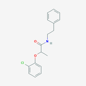 molecular formula C17H18ClNO2 B263325 2-(2-chlorophenoxy)-N-(2-phenylethyl)propanamide 