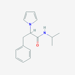 molecular formula C16H20N2O B263326 N-isopropyl-3-phenyl-2-(1H-pyrrol-1-yl)propanamide 