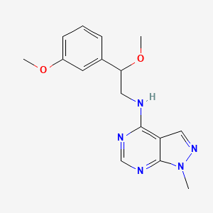molecular formula C16H19N5O2 B2633260 N-[2-Methoxy-2-(3-methoxyphenyl)ethyl]-1-methylpyrazolo[3,4-d]pyrimidin-4-amine CAS No. 2380082-10-8