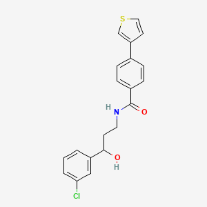 molecular formula C20H18ClNO2S B2633262 N-(3-(3-chlorophenyl)-3-hydroxypropyl)-4-(thiophen-3-yl)benzamide CAS No. 2034516-77-1