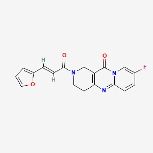 molecular formula C18H14FN3O3 B2633263 (E)-8-fluoro-2-(3-(furan-2-yl)acryloyl)-3,4-dihydro-1H-dipyrido[1,2-a:4',3'-d]pyrimidin-11(2H)-one CAS No. 2035021-42-0