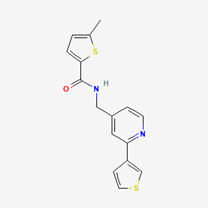 molecular formula C16H14N2OS2 B2633270 5-甲基-N-((2-(噻吩-3-基)吡啶-4-基)甲基)噻吩-2-甲酰胺 CAS No. 2034307-68-9