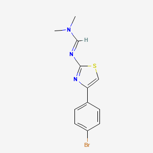 molecular formula C12H12BrN3S B2633272 (E)-N'-(4-(4-bromophenyl)thiazol-2-yl)-N,N-dimethylformimidamide CAS No. 324779-15-9