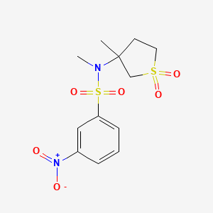 molecular formula C12H16N2O6S2 B2633277 N-methyl-N-(3-methyl-1,1-dioxidotetrahydrothiophen-3-yl)-3-nitrobenzenesulfonamide CAS No. 874651-94-2