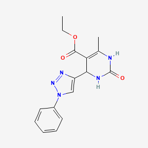Ethyl 6-methyl-2-oxo-4-(1-phenyltriazol-4-yl)-3,4-dihydro-1H-pyrimidine-5-carboxylate