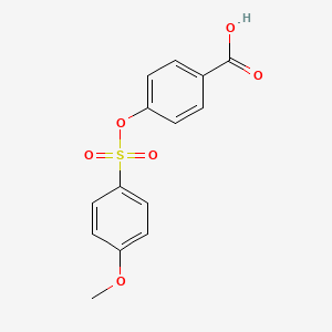 molecular formula C14H12O6S B2633281 4-{[(4-甲氧基苯基)磺酰]氧基}苯甲酸 CAS No. 443662-27-9