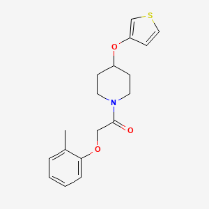 molecular formula C18H21NO3S B2633291 1-(4-(Thiophen-3-yloxy)piperidin-1-yl)-2-(o-tolyloxy)ethanone CAS No. 2034465-99-9