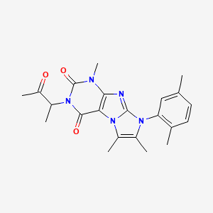 molecular formula C22H25N5O3 B2633295 6-(2,5-Dimethylphenyl)-4,7,8-trimethyl-2-(3-oxobutan-2-yl)purino[7,8-a]imidazole-1,3-dione CAS No. 878732-89-9