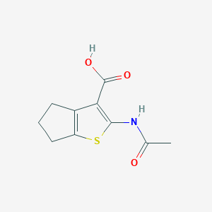 molecular formula C10H11NO3S B2633304 2-acetamido-4H,5H,6H-cyclopenta[b]thiophene-3-carboxylic acid CAS No. 80414-37-5
