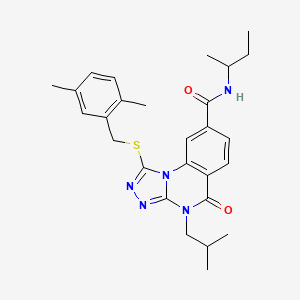 N-(sec-butyl)-1-((2,5-dimethylbenzyl)thio)-4-isobutyl-5-oxo-4,5-dihydro-[1,2,4]triazolo[4,3-a]quinazoline-8-carboxamide