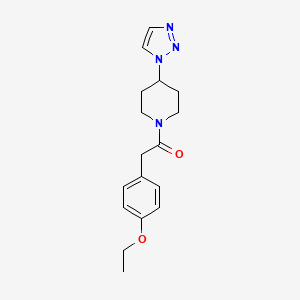 molecular formula C17H22N4O2 B2633309 1-(4-(1H-1,2,3-三唑-1-基)哌啶-1-基)-2-(4-乙氧基苯基)乙酮 CAS No. 1798637-91-8