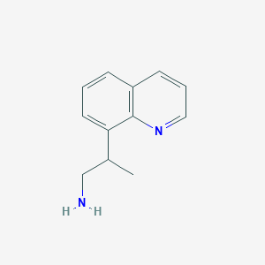 molecular formula C12H14N2 B2633316 2-(Quinolin-8-yl)propan-1-amine CAS No. 1509498-23-0