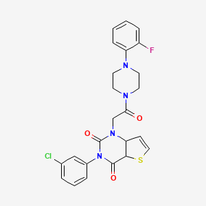 molecular formula C24H20ClFN4O3S B2633321 3-(3-氯苯基)-1-{2-[4-(2-氟苯基)哌嗪-1-基]-2-氧代乙基}-1H,2H,3H,4H-噻吩[3,2-d]嘧啶-2,4-二酮 CAS No. 1260949-03-8