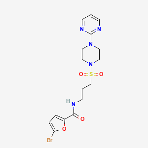 molecular formula C16H20BrN5O4S B2633325 5-溴-N-(3-((4-(嘧啶-2-基)哌嗪-1-基)磺酰基)丙基)呋喃-2-甲酰胺 CAS No. 1021248-46-3