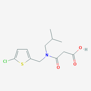 molecular formula C12H16ClNO3S B2633335 3-[(5-氯噻吩-2-基)甲基-(2-甲基丙基)氨基]-3-氧代丙酸 CAS No. 2460750-78-9