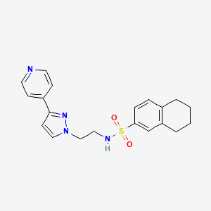 molecular formula C20H22N4O2S B2633347 N-(2-(3-(pyridin-4-yl)-1H-pyrazol-1-yl)ethyl)-5,6,7,8-tetrahydronaphthalene-2-sulfonamide CAS No. 1448060-46-5