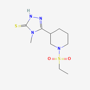 molecular formula C10H18N4O2S2 B2633350 5-[1-(ethylsulfonyl)piperidin-3-yl]-4-methyl-4H-1,2,4-triazole-3-thiol CAS No. 932875-69-9