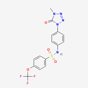 molecular formula C15H12F3N5O4S B2633354 N-(4-(4-甲基-5-氧代-4,5-二氢-1H-四唑-1-基)苯基)-4-(三氟甲氧基)苯磺酰胺 CAS No. 1396864-22-4