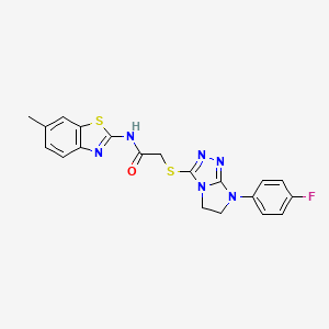 2-((7-(4-fluorophenyl)-6,7-dihydro-5H-imidazo[2,1-c][1,2,4]triazol-3-yl)thio)-N-(6-methylbenzo[d]thiazol-2-yl)acetamide