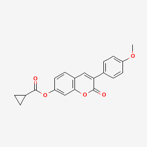 B2633368 3-(4-methoxyphenyl)-2-oxo-2H-chromen-7-yl cyclopropanecarboxylate CAS No. 869080-68-2