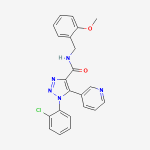 molecular formula C22H18ClN5O2 B2633369 1-(2-chlorophenyl)-N-(2-methoxybenzyl)-5-(pyridin-3-yl)-1H-1,2,3-triazole-4-carboxamide CAS No. 1326910-19-3
