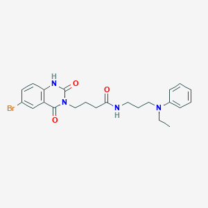 molecular formula C23H27BrN4O3 B2633370 4-(6-bromo-2,4-dioxo-1,2-dihydroquinazolin-3(4H)-yl)-N-(3-(ethyl(phenyl)amino)propyl)butanamide CAS No. 892285-92-6