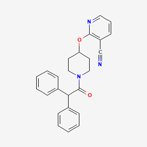 molecular formula C25H23N3O2 B2633390 2-((1-(2,2-二苯基乙酰)哌啶-4-基)氧基)烟腈 CAS No. 1796970-23-4